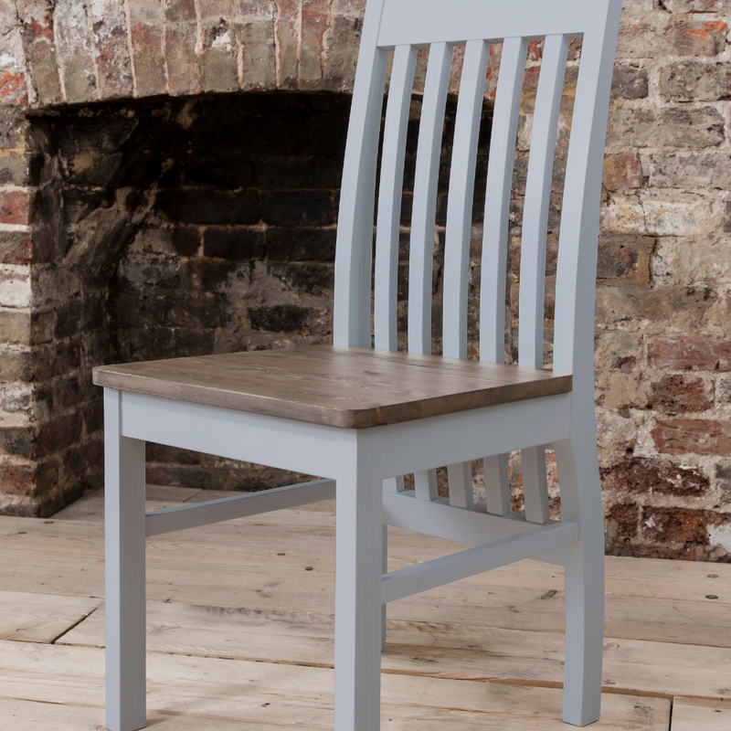 Hever Dining Table in Grey and Dark Pine