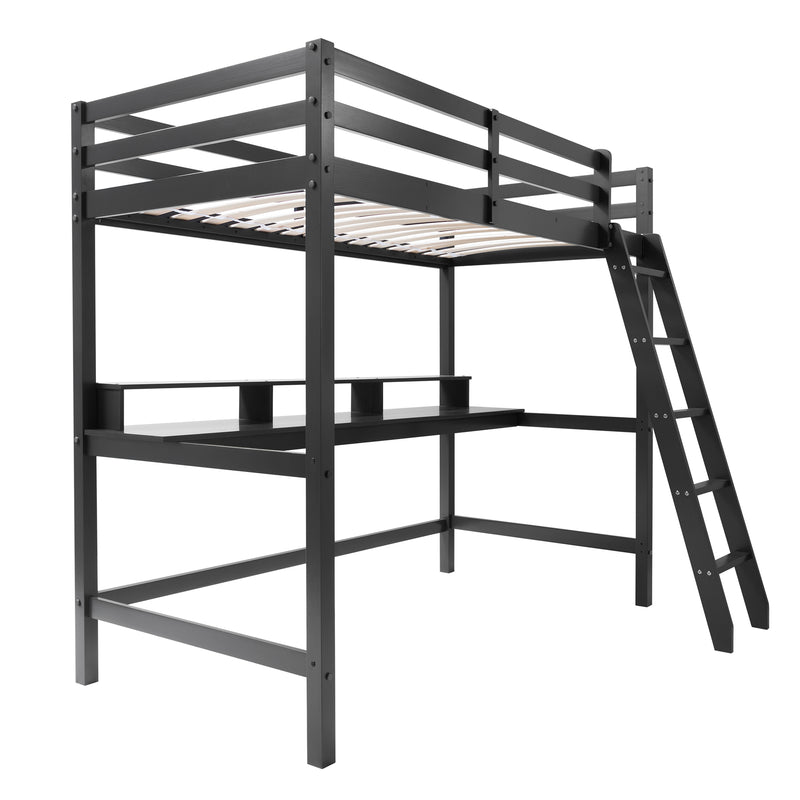Thomas High Sleeper with Thea Desk in Black