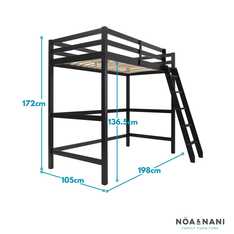 Thomas High Sleeper Cabin Bed in Anthracite