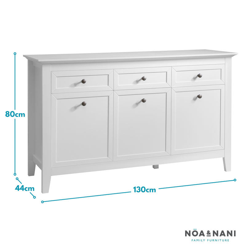 Karlstad Sideboard with Drawers in Classic White