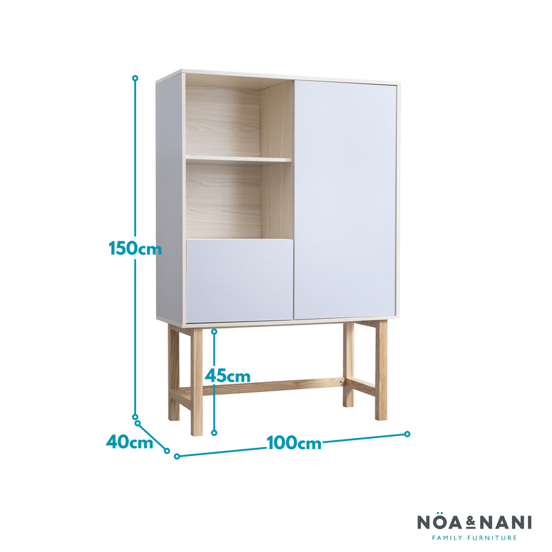 Järstorp Display Cabinet in Grey & Oak Finish