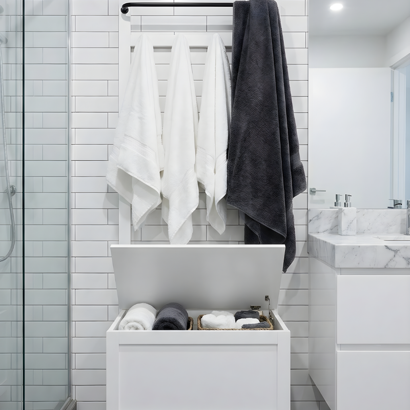 Karlstad Bathroom Storage and Coat Hook Cabinet in Classic White