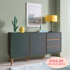 Otto Sideboard Large 2 Door with Drawer in Grey
