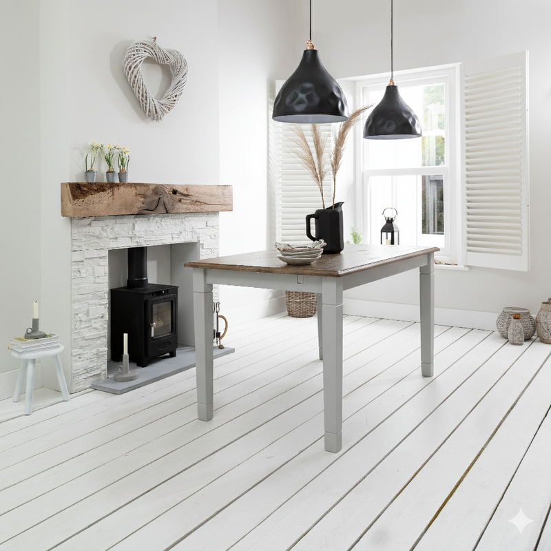 Dining Table Large 140cm Seats 4 to 6 in Dark Pine