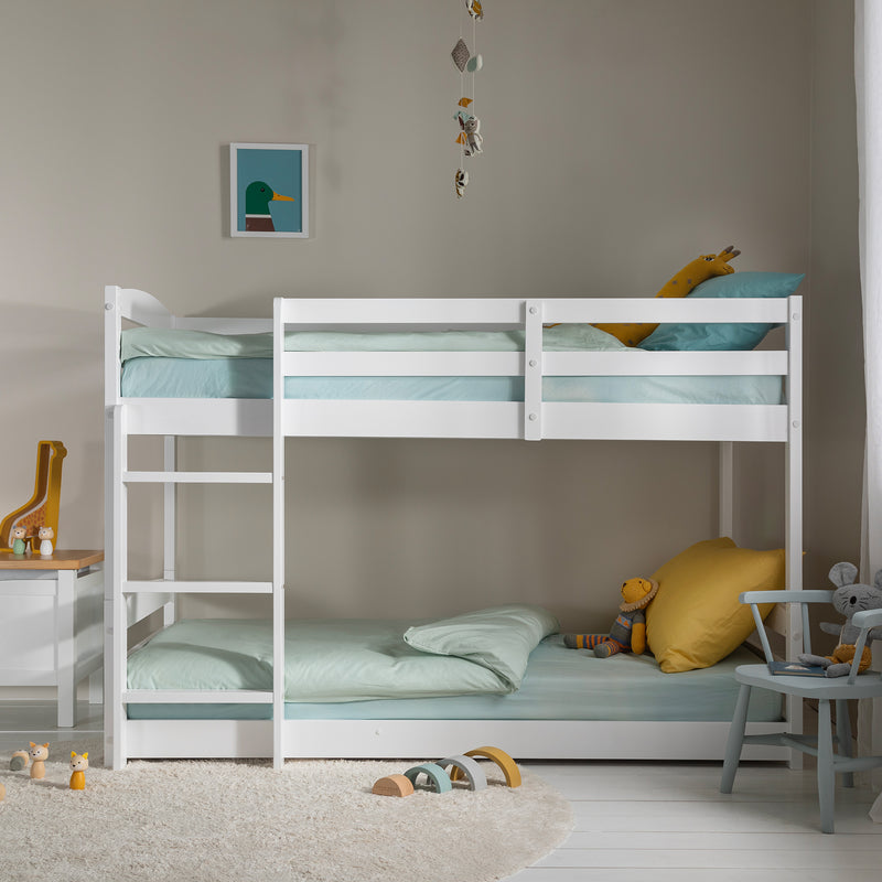 Mimi Shorty Bunk Bed Splits into Toddler and Day Bed in Classic White