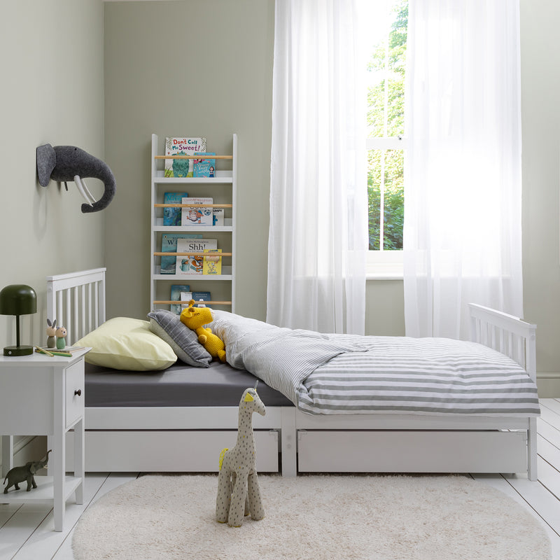 Otis Single Bed 3ft Frame with 2 Storage Drawers in White