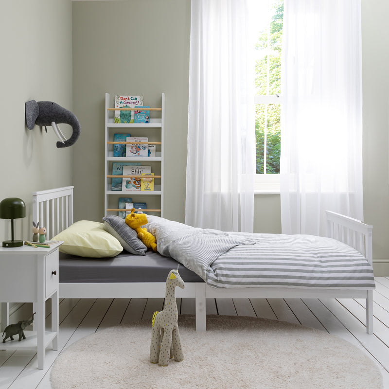 Otis Single Bed 3ft Frame with 4 Pull Out Storage Drawers in White