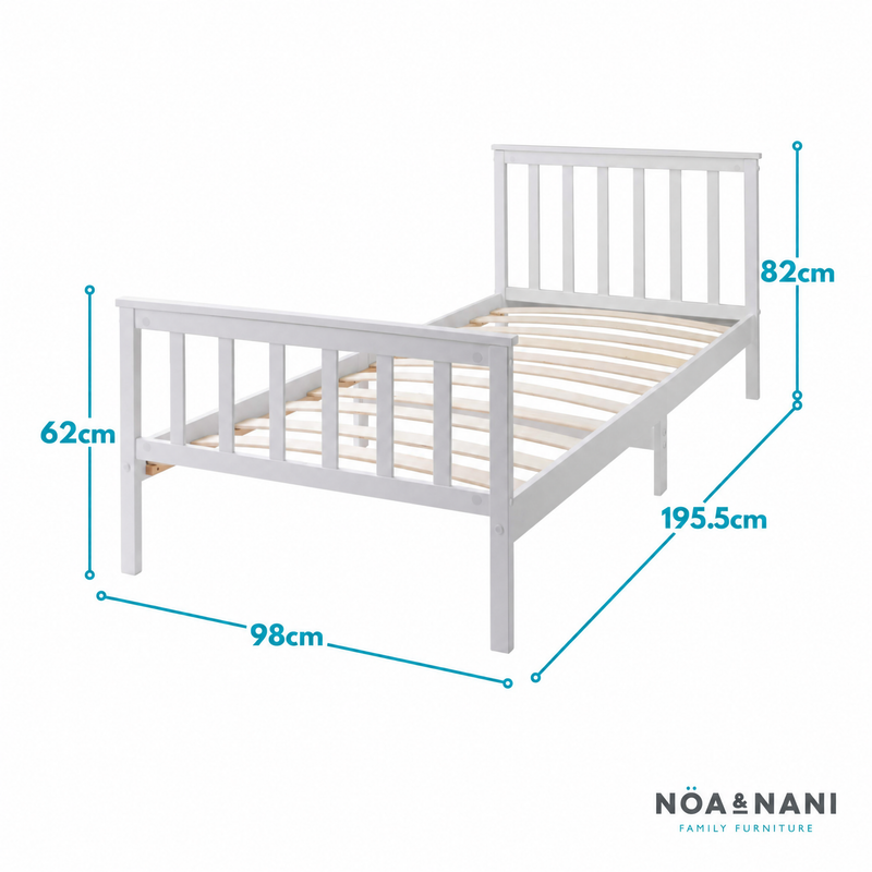 Otis Single Bed 3ft Frame in White