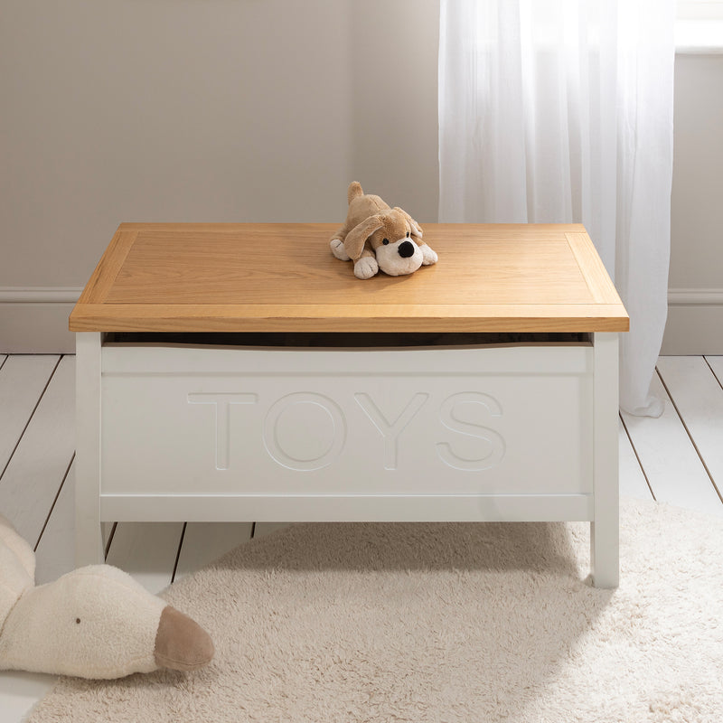 Leines Toy Box Storage Chest in Classic White & Oak