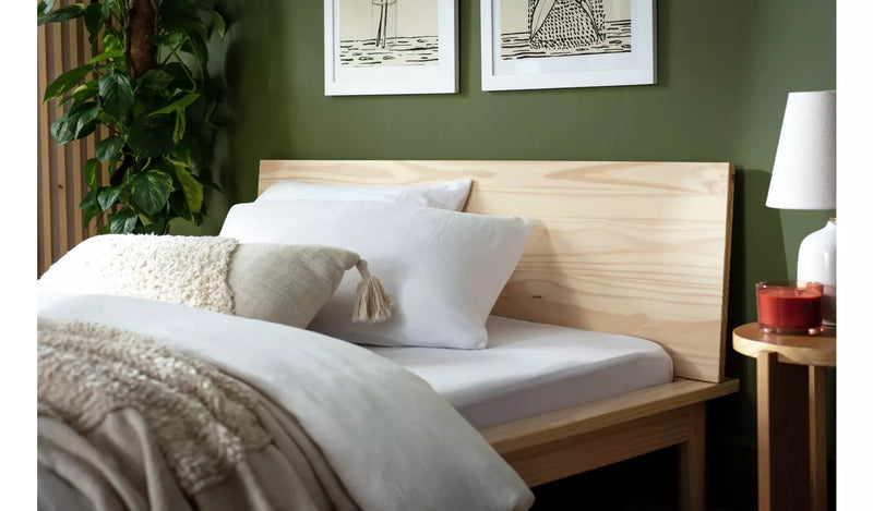 Akio Kingsize Wooden Platform Bed Frame - Natural 11972003 (OpenBox- See T's & C's for details)