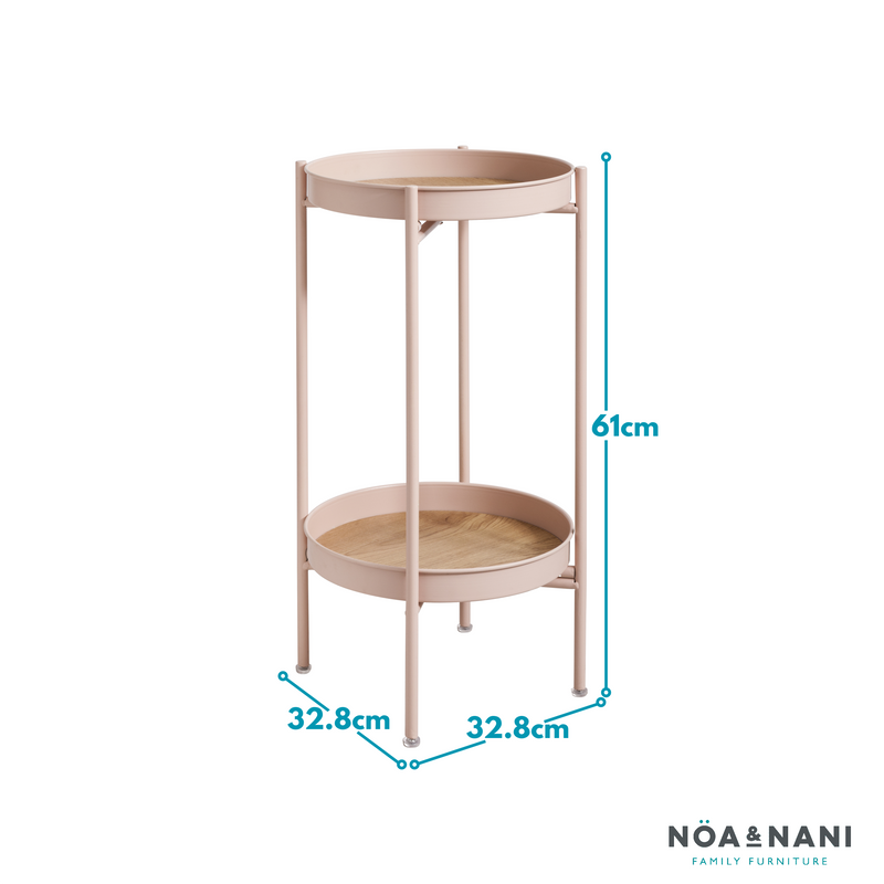 Solna Small Side Table in Blush Pink