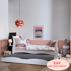 Pull Out Trundle For Astrid Sleigh Bed in Classic White