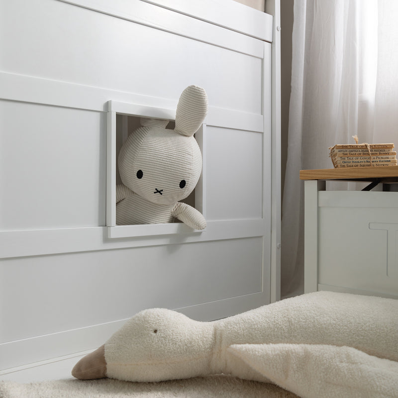 Kasja Staircase Midsleeper Cabin Bed with Window in Classic White