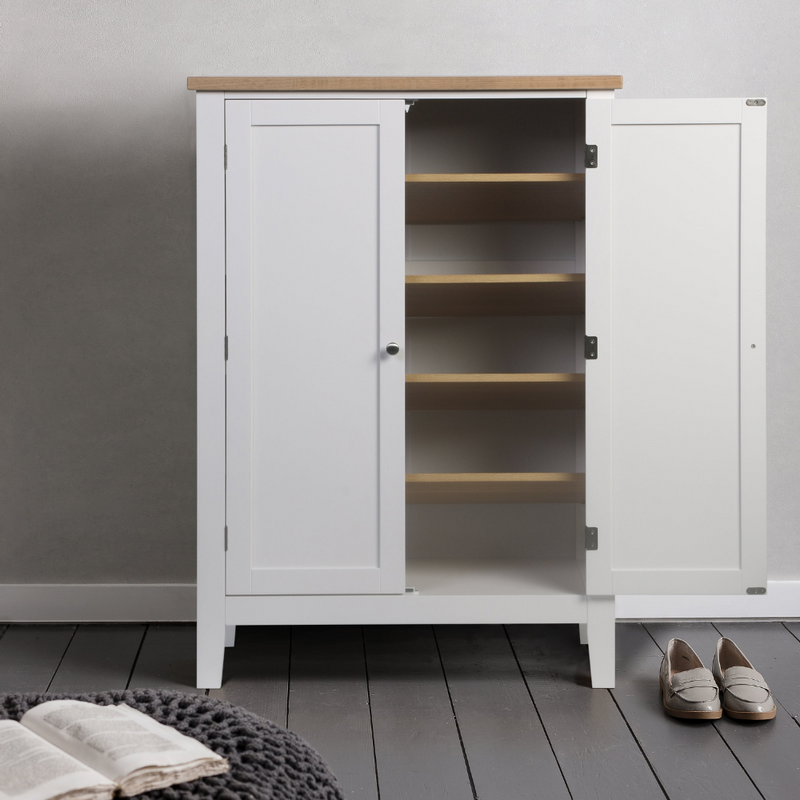 Leines Shoe Storage Cabinet in Classic White