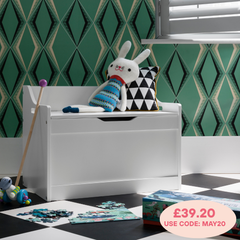 Lola Toy Box Toy Storage Organiser in Classic White