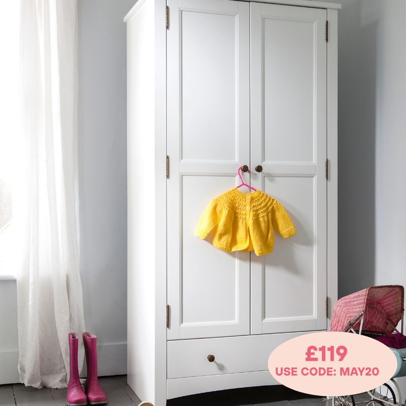 Birte Wardrobe with Storage in Classic White