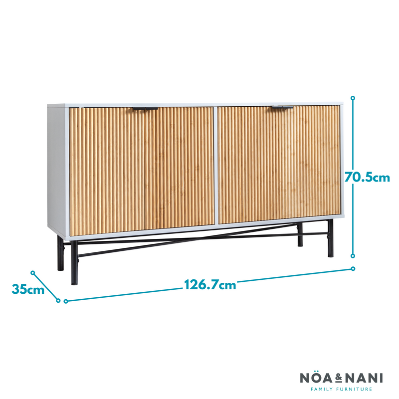 Large Rökstorp Sideboard with Bamboo Style Doors in Grey