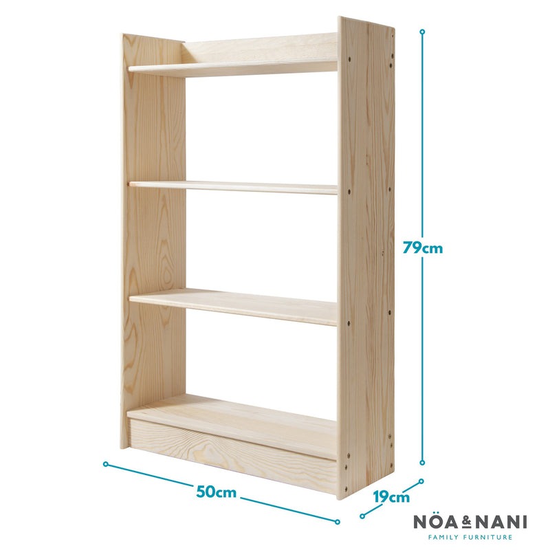 Haas Bookshelf 3 Shelf Bookcase in Natural Pine