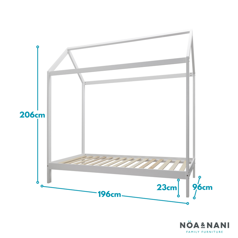 Jansen Scandinavian Single Bed Frame in White