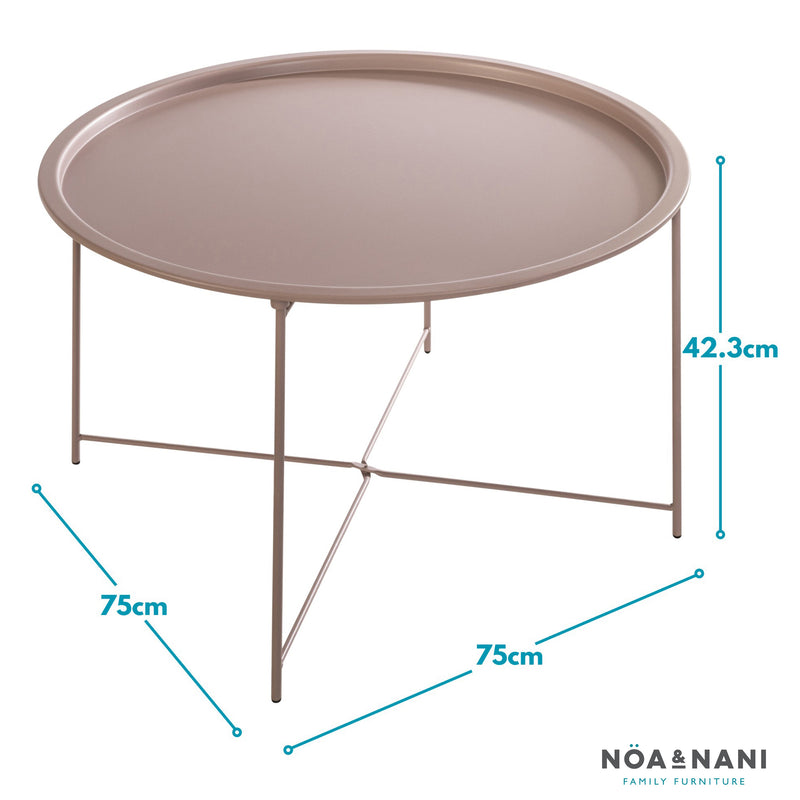 Bjarni Coffee Table Metal Side Table in Blush Pink