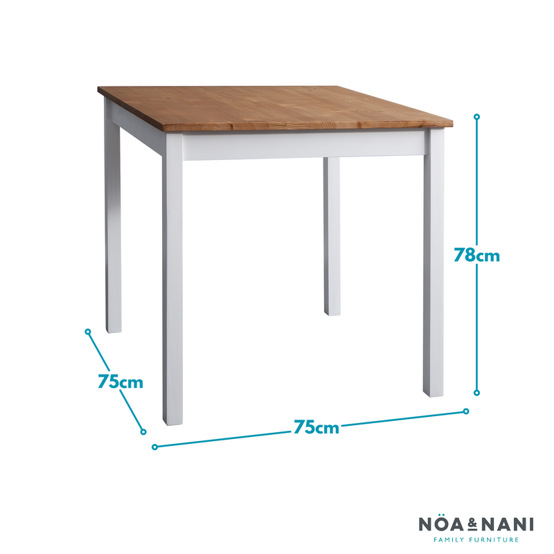 Annika Bistro Table in White and Natural Pine