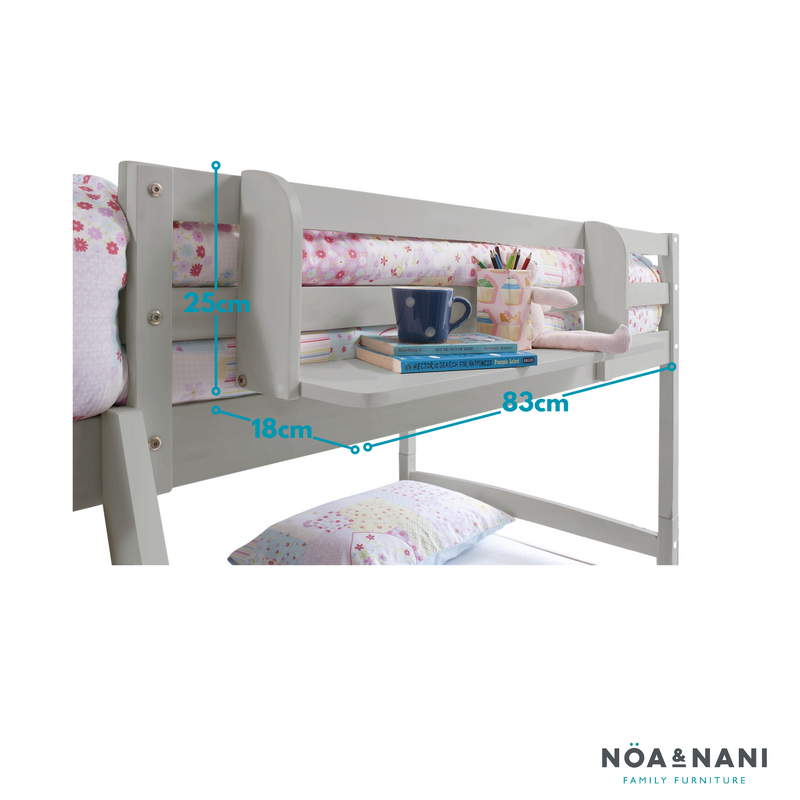 Single Shelf for Cabin or Bunk Beds in Grey
