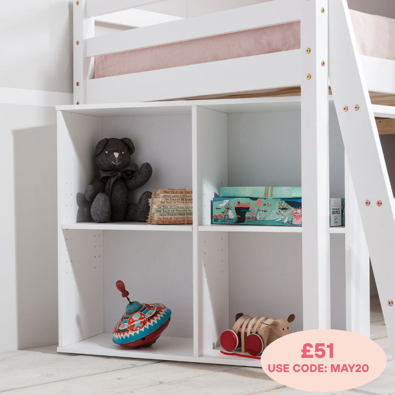 Cube Underbed Unit for Cabin Bed in Solid White