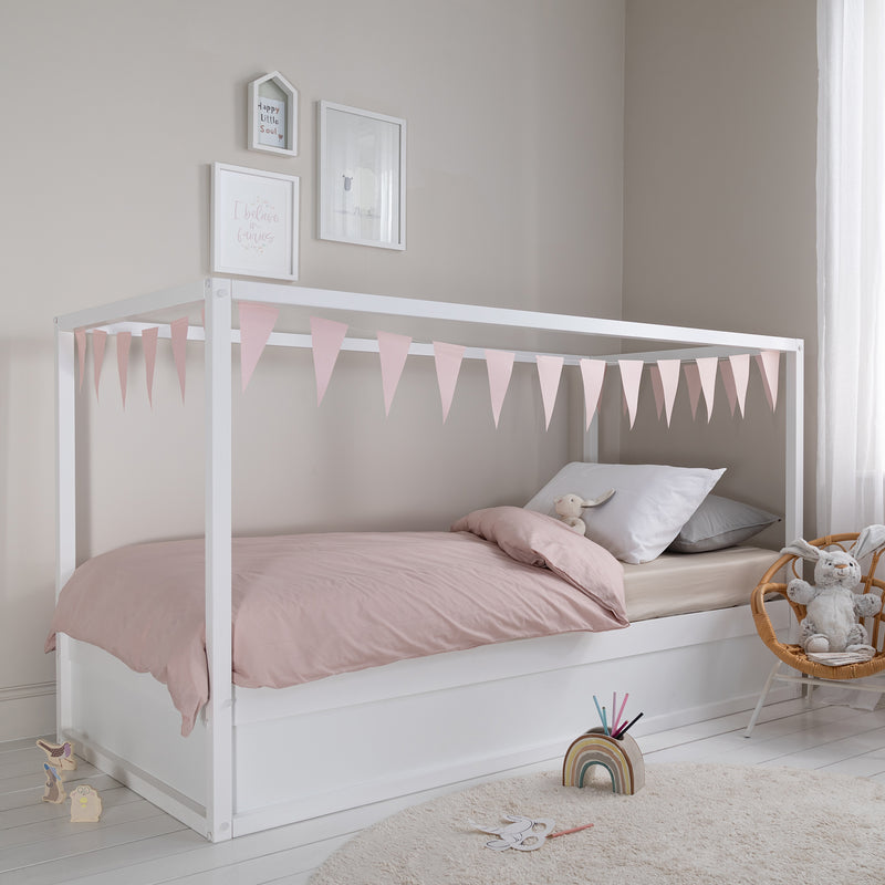 Lykke Midsleeper Cabin Bed Reversible with Straight Ladder in Classic White