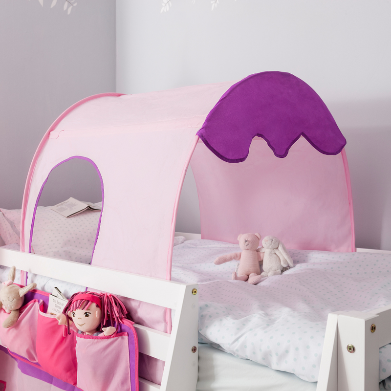 Moro Cabin Bed Midsleeper & Pink Package in Classic White