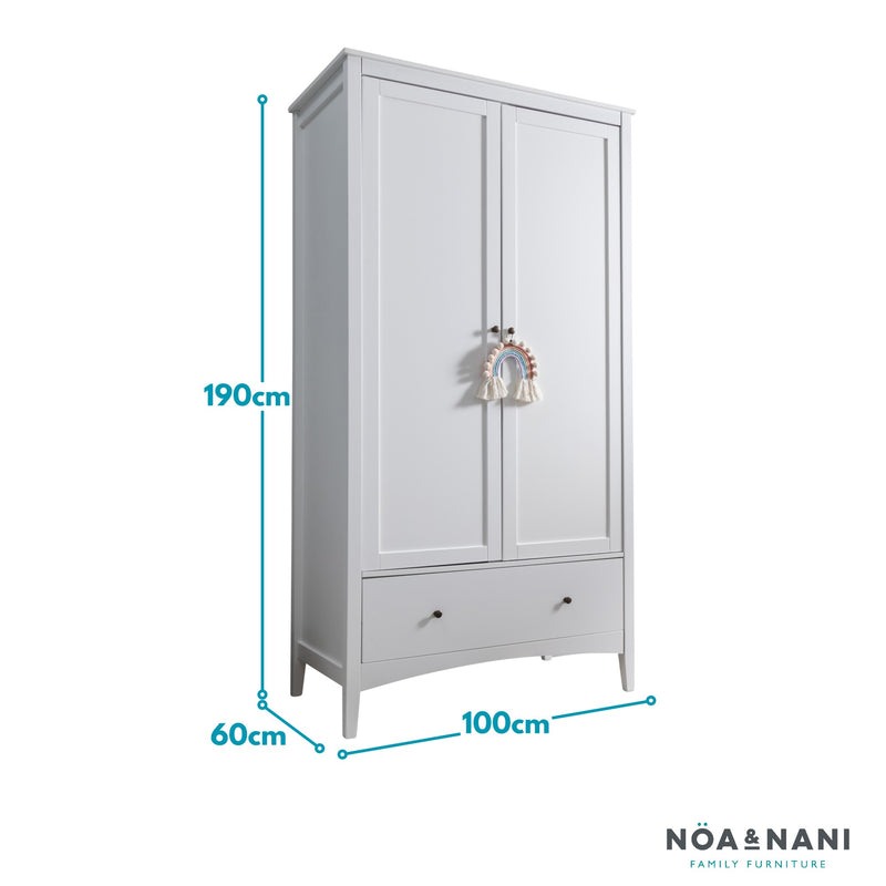 Tobie Wardrobe in Classic White