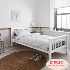 Hampshire Single Bed Frame in Classic White