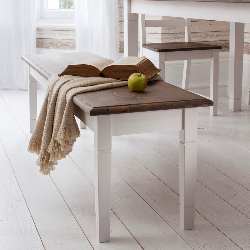 Canterbury Bench in White & Pine