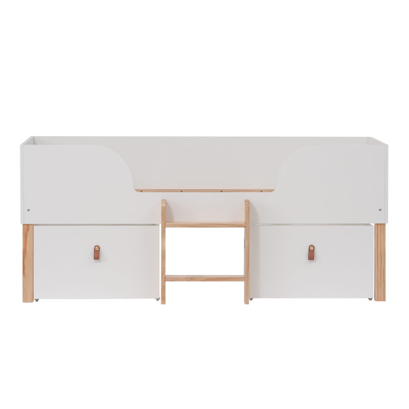 Arvid Shorty Cabin Bed Captains Low Midsleeper with Storage in Classic White