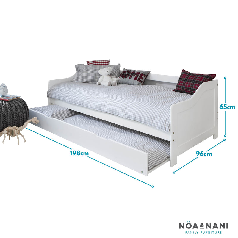 Hove Day Bed with Pullout Trundle in Classic White