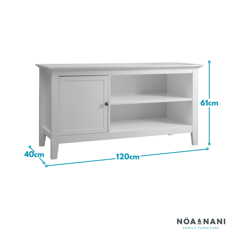 Karlstad Low Sideboard with Storage in Classic White