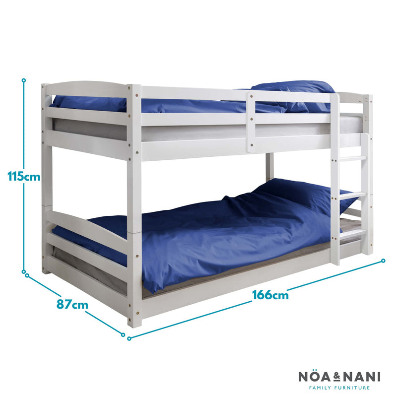 Mimi Shorty Bunk Bed Splits into Toddler and Day Bed in Classic White