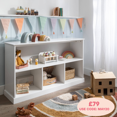 Halmstad 3 Cube & Shelf Storage Unit White