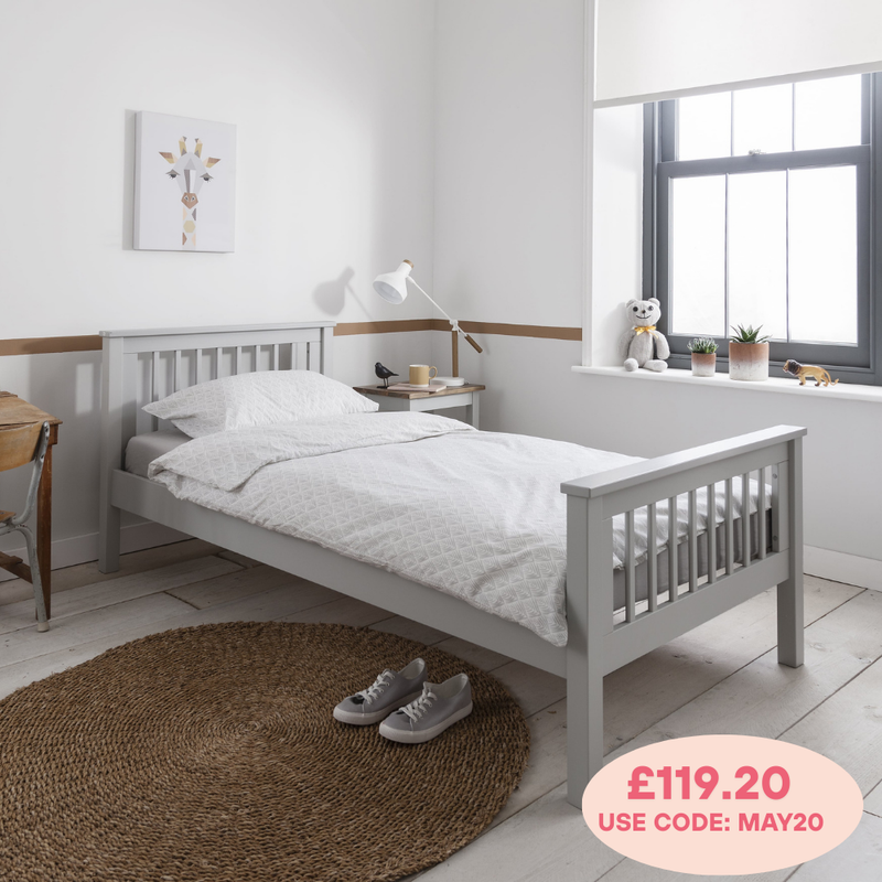 Hampshire Single Bed Frame in Silk Grey
