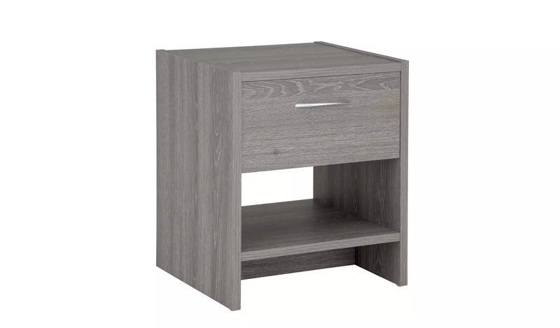Seville 1 Drawer Bedside Table - Grey Oak Effect 18092663 (OpenBox- See T's & C's for details)