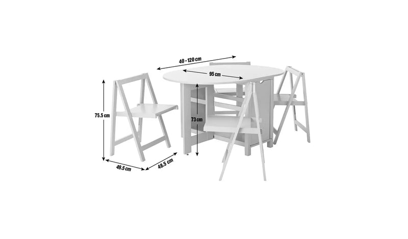 Butterfly Ext Grey Dining Table & 4 Grey Chairs 18461634 (OpenBox- See T's & C's for details)