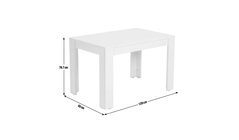 Miami Gloss 4 Seater Dining Table - White 18591559 (OpenBox- See T's & C's for details)