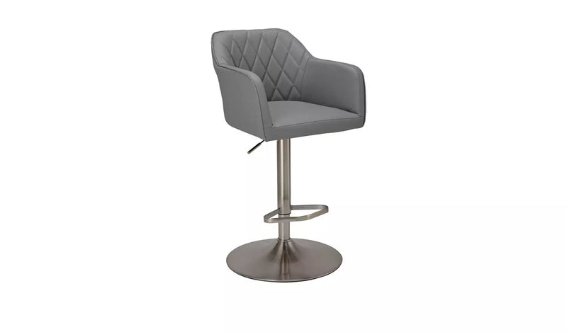 Ellington Quilted Faux Leather Bar Stool - Grey 18885825 (OpenBox- See T's & C's for details)