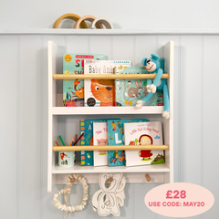 Elene Display 2 Tier Shelf Bookcase Wall Mounted & Coathook