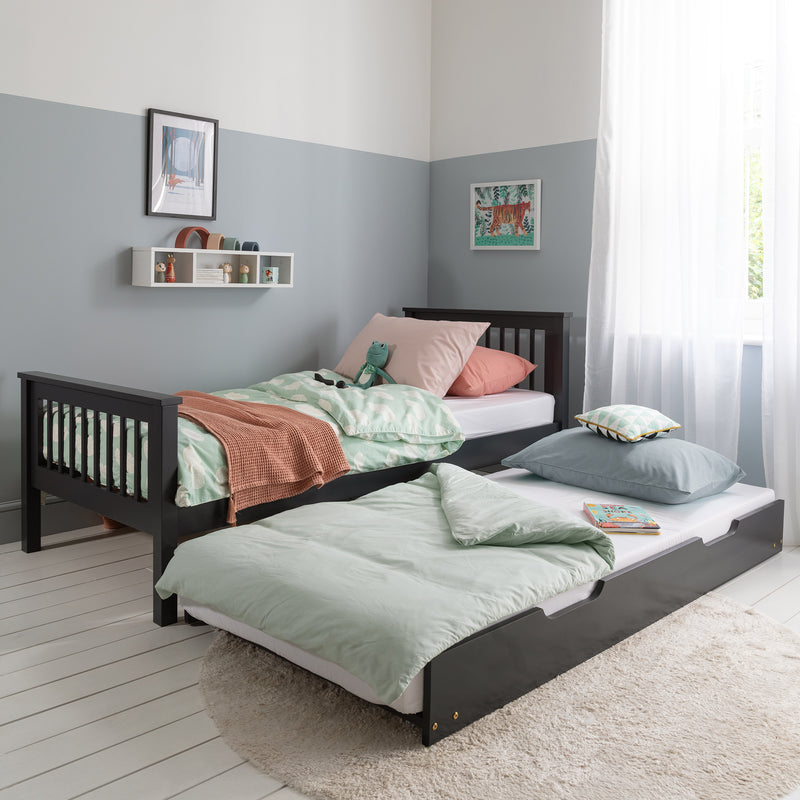 Hampshire Single Bed Frame with Spacesaver Pull Out Trundle in Anthracite
