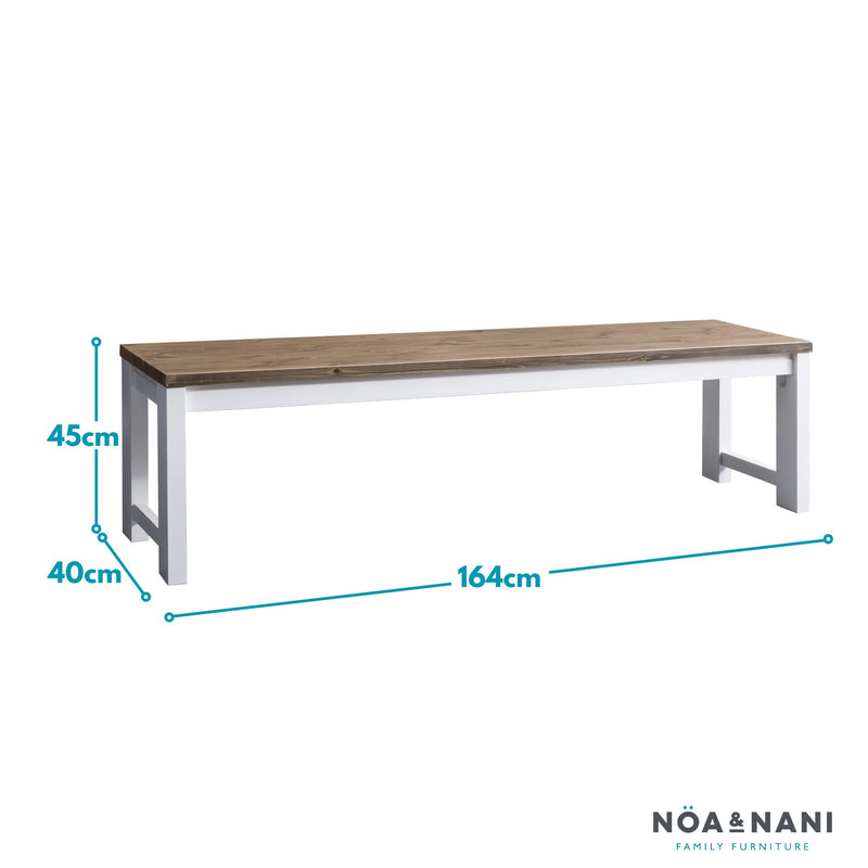 Nordic Bench in Classic White and Pine