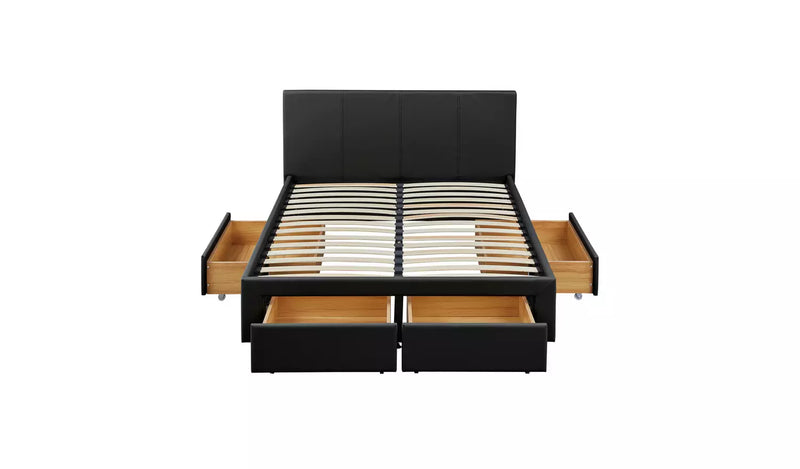 Lavendon 4 Drawer Double Bed Frame - Black 19444296 (OpenBox- See T's & C's for details)
