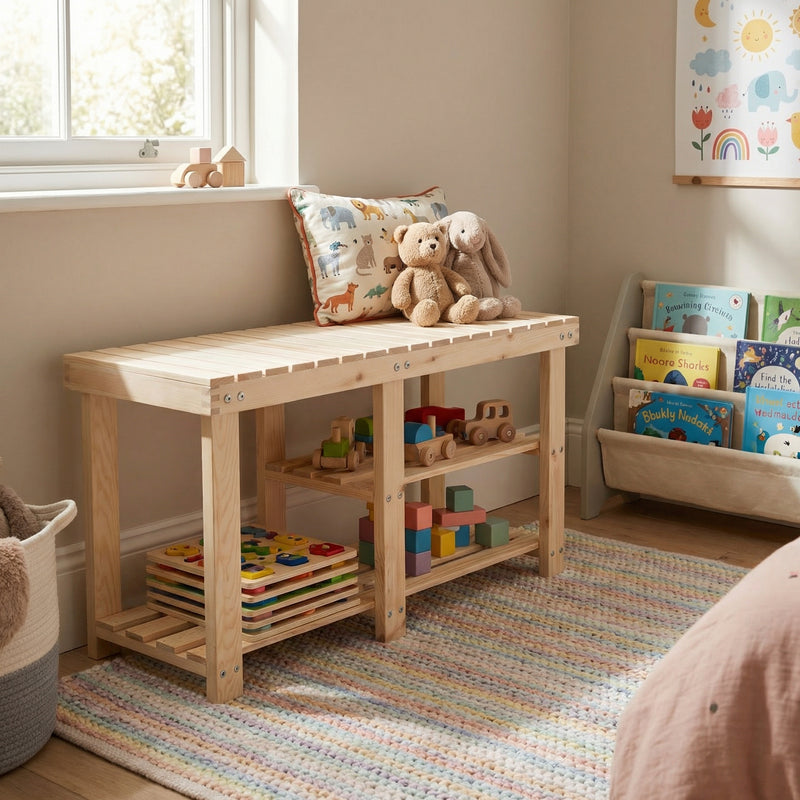 Einar Pine Toy Storage Unit Wardrobe Natural Pine