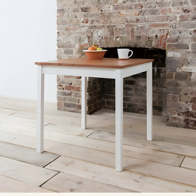 Annika Bistro Table in White and Natural Pine