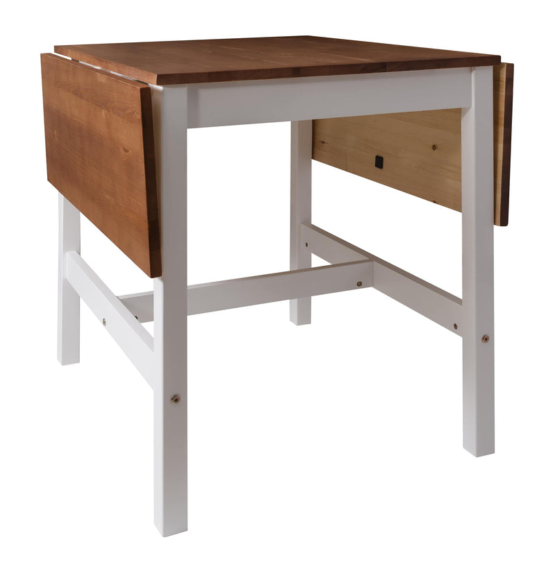 Annika Dropleaf Dining Table in Classic White & Natural Pine