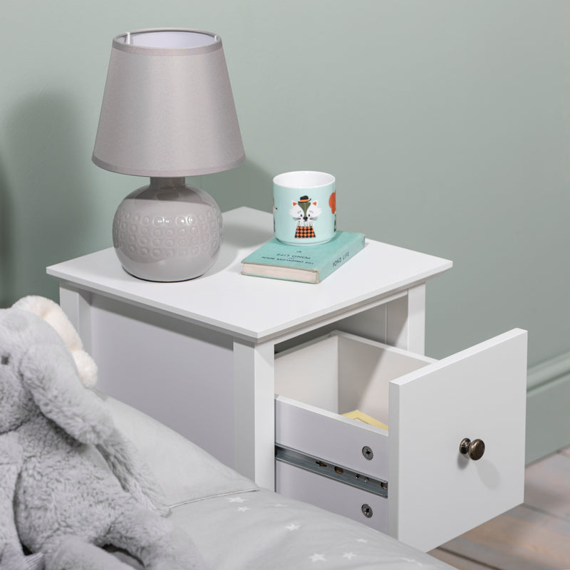 Asora Bedside 2 Drawer Cabinet Nightstand in Classic White